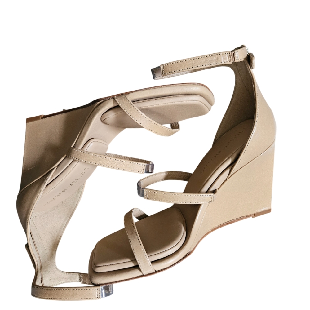 Tamara Mellon Reverse Wedge 90 Tan - Pillow Cushion Insole - EU 37 - NWOB - Picture 8 of 10